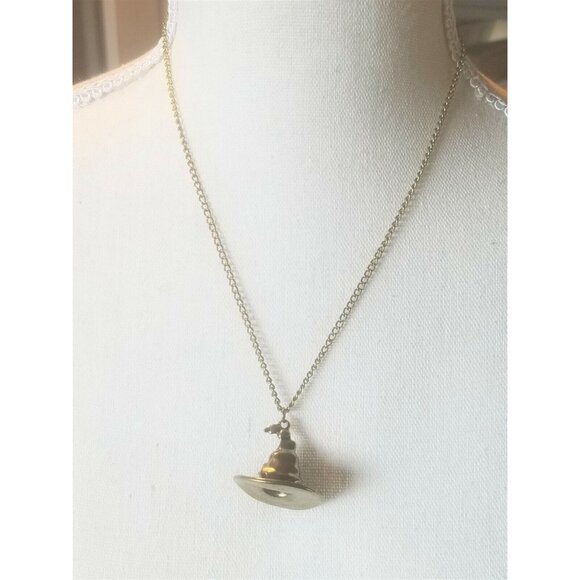 Harry Potter & Deathly Hallows Necklace Magic Golden Sorting Hat Pendant Charm - Picture 2 of 7